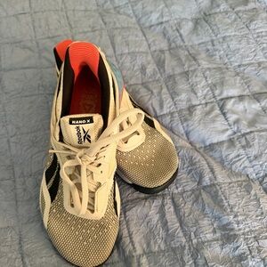 Reebok Nano X Cream and Black  Sneakers with Coral Lining Womens size 9